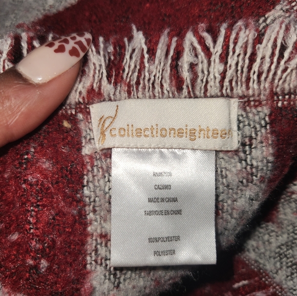 Collection Eighteen American Flag Fringe Knit Scarf Shawl Wrap - Picture 12 of 12